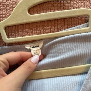 Garage Sky Blue Ribbed Tee